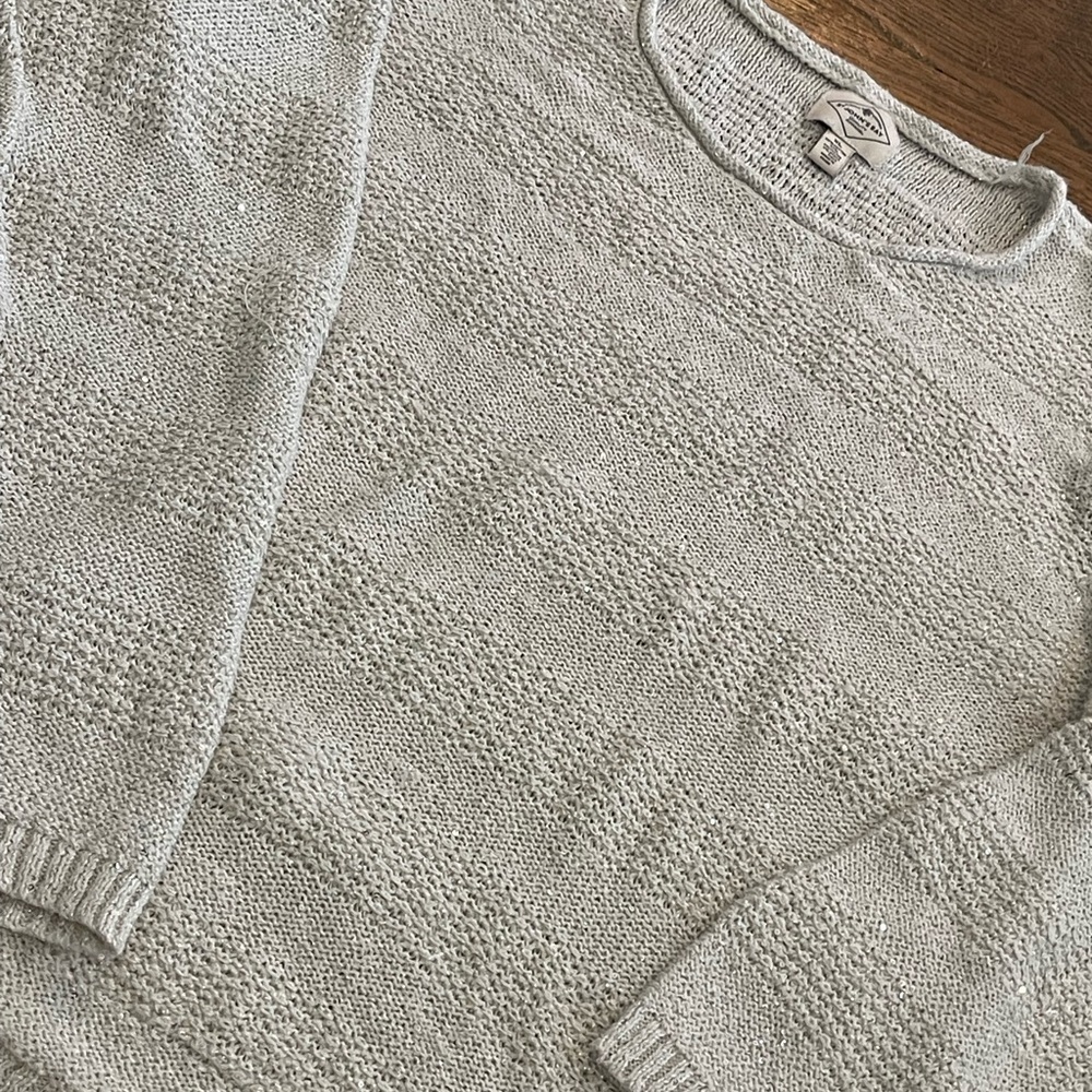 Women’s Oversized Gray Sparkly Sweater